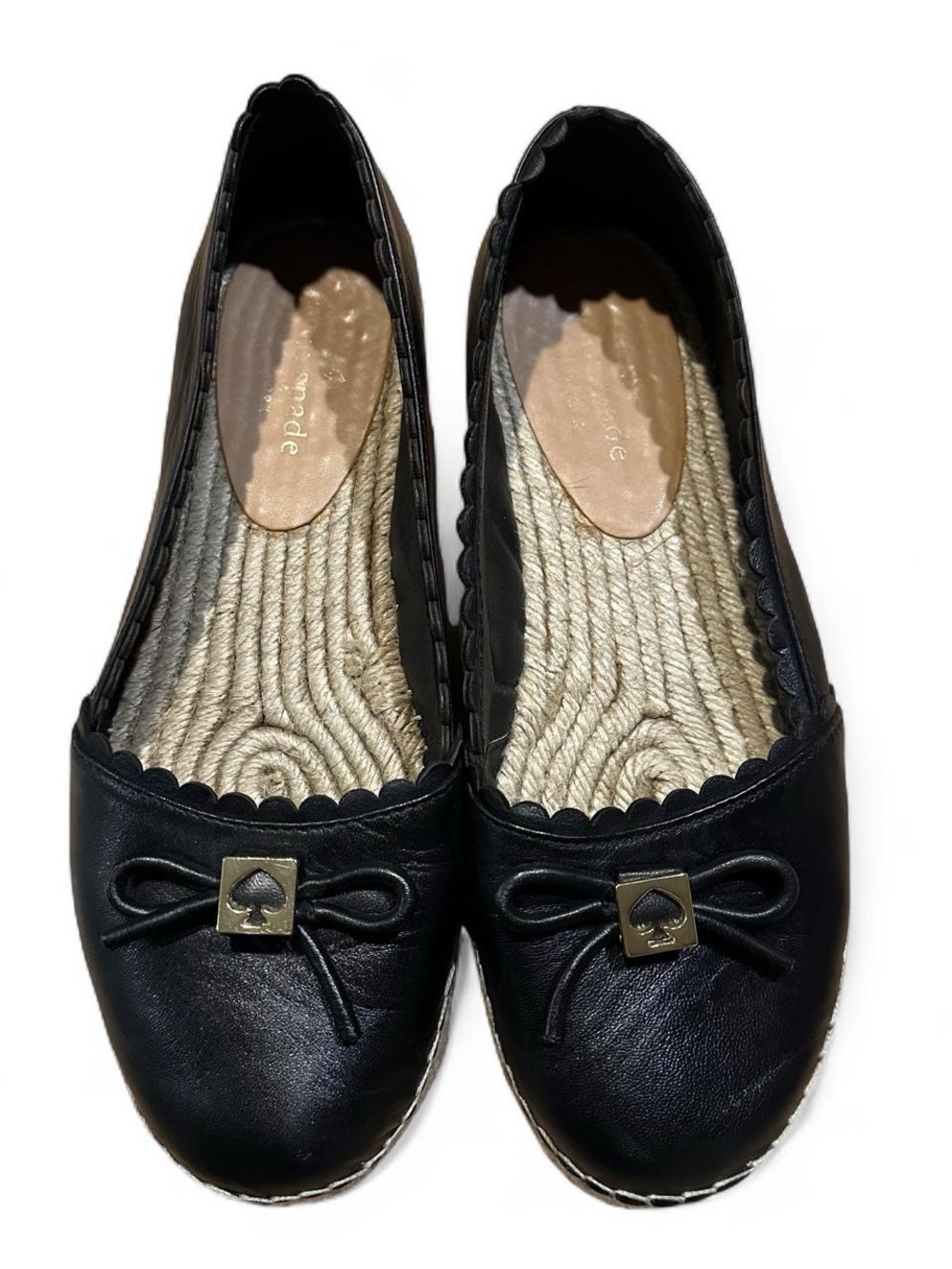 Kate Spade Leather Espadrille Black Size 6.5